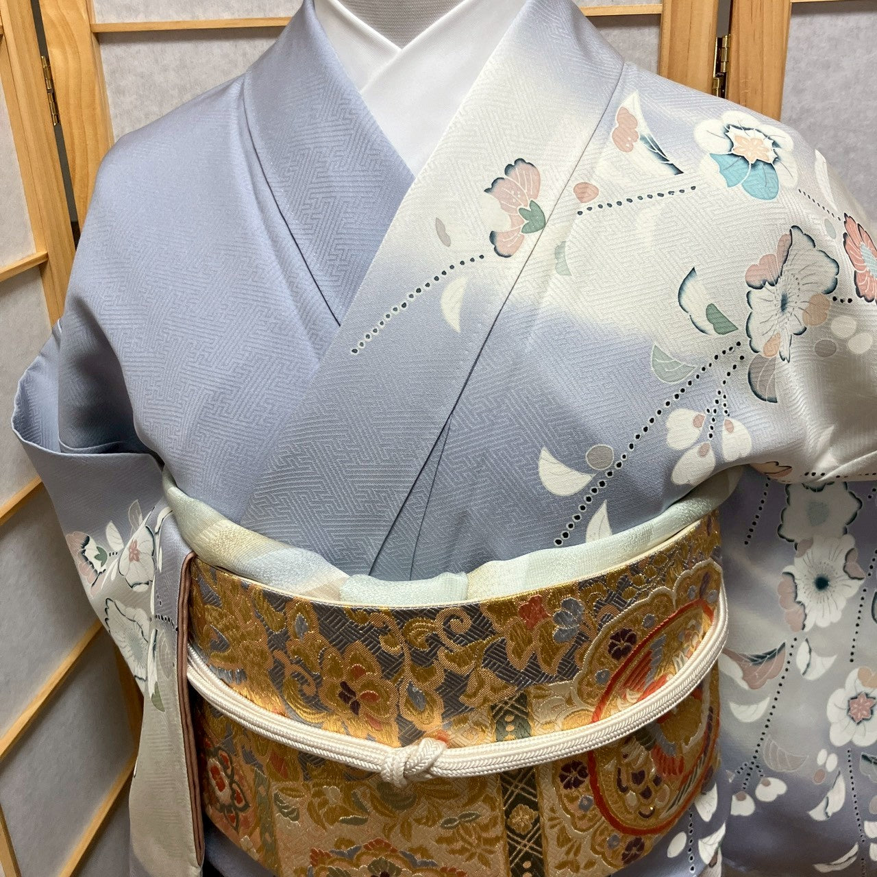 6147# Japanese Kimono Vintage Womens Silk Fabric Robe Kimono only sold