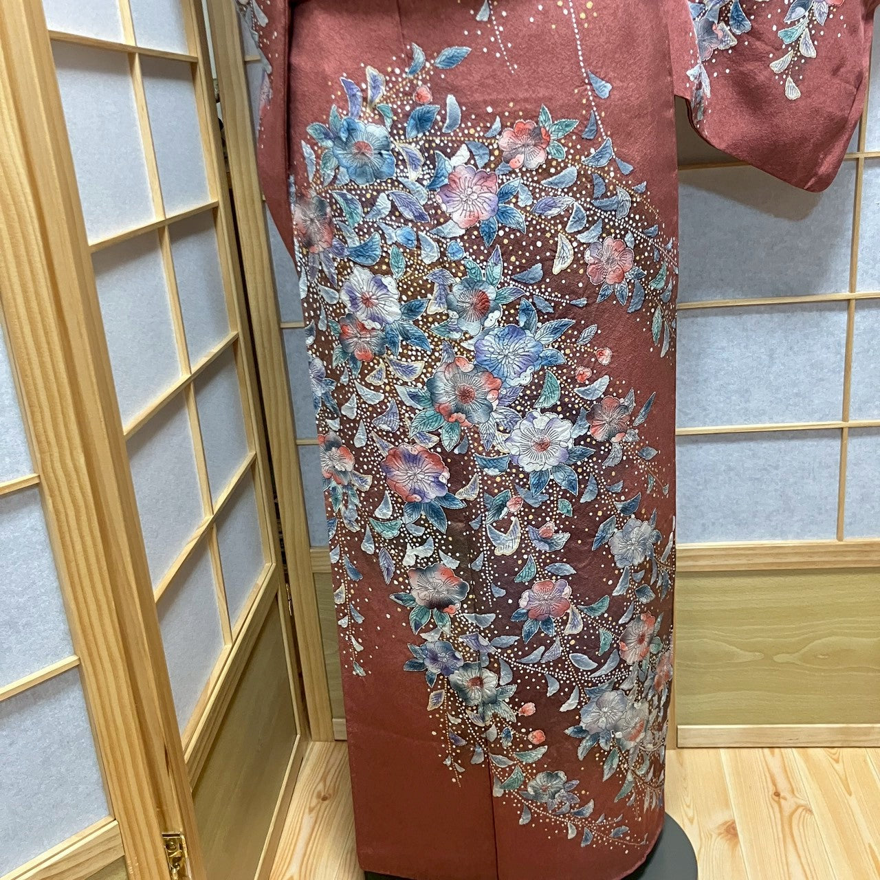 6143# Japanese Kimono Vintage Womens Silk Fabric Robe Kimono only sold Shiori