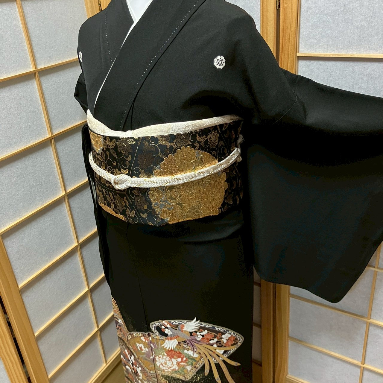 6171# Japanese Tomesode Kimono Vintage Womens Silk Fabric Robe Kimono only sold