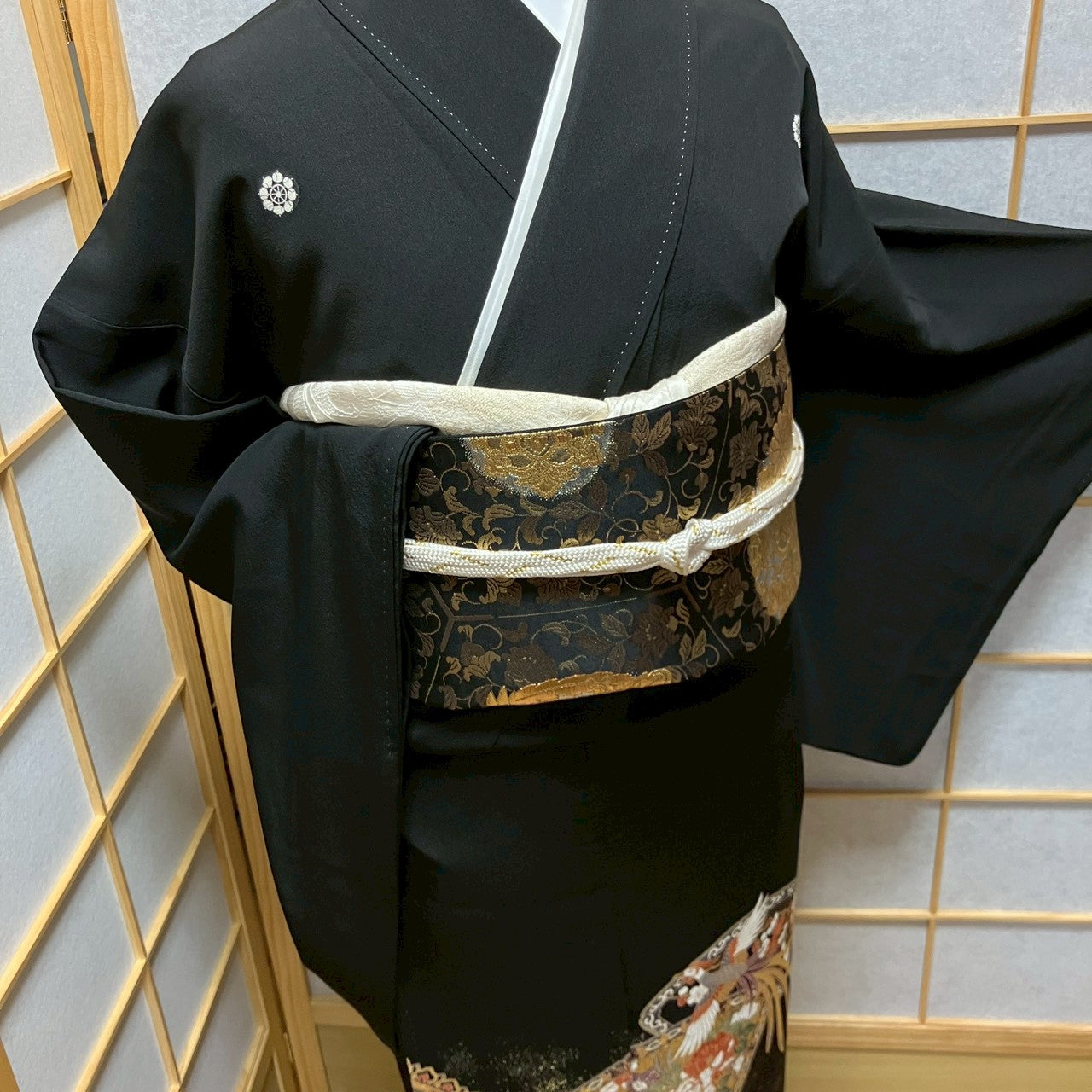 6171# Japanese Tomesode Kimono Vintage Womens Silk Fabric Robe Kimono only sold