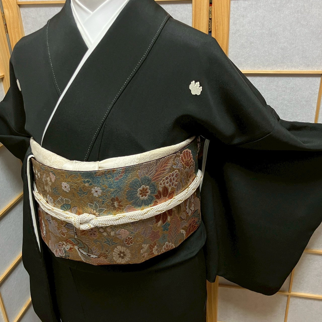 6434# Japanese Tomesode Kimono Vintage Womens Silk Fabric Robe Kimono only sold