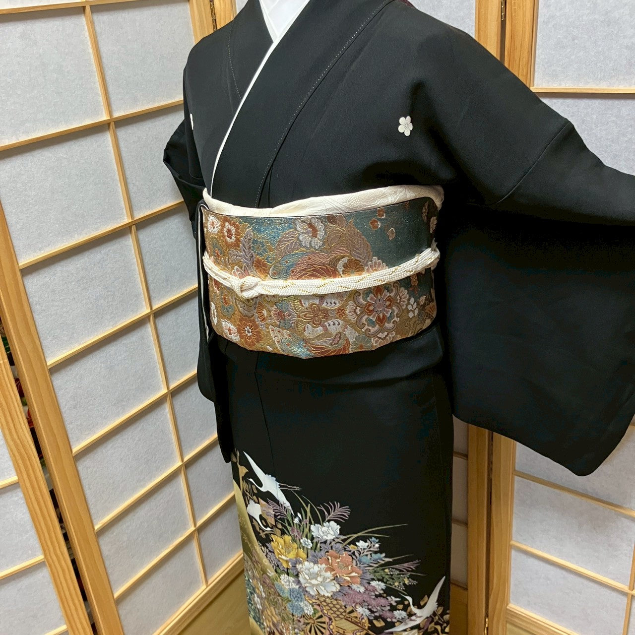 6439# Japanese Tomesode Kimono Vintage Womens Silk Fabric Robe Kimono only sold