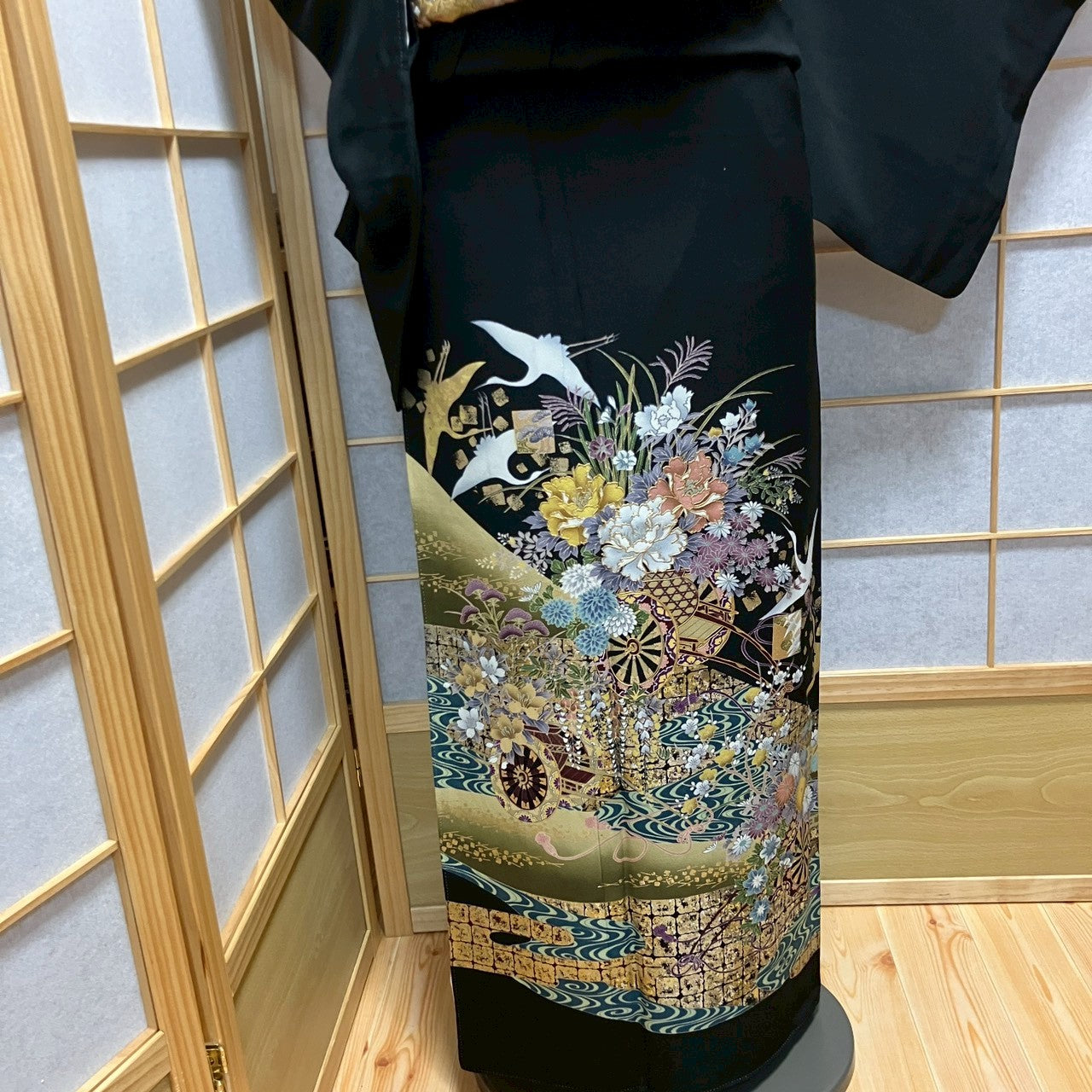 6439# Japanese Tomesode Kimono Vintage Womens Silk Fabric Robe Kimono only sold