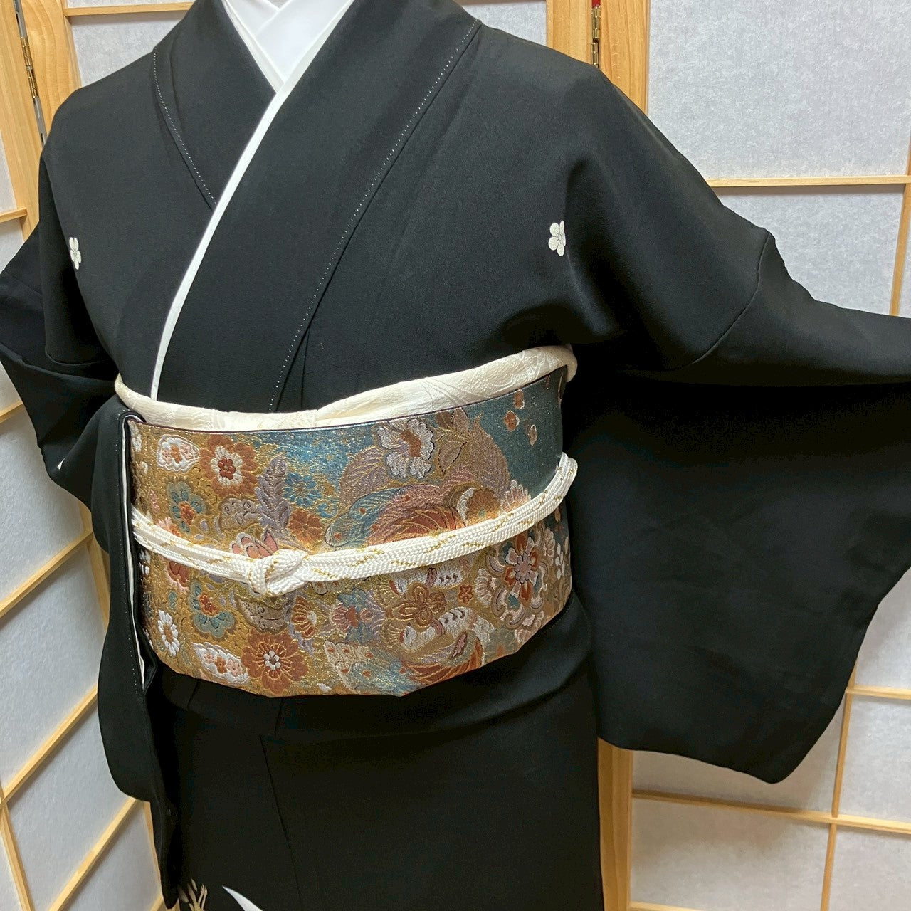 6439# Japanese Tomesode Kimono Vintage Womens Silk Fabric Robe Kimono only sold