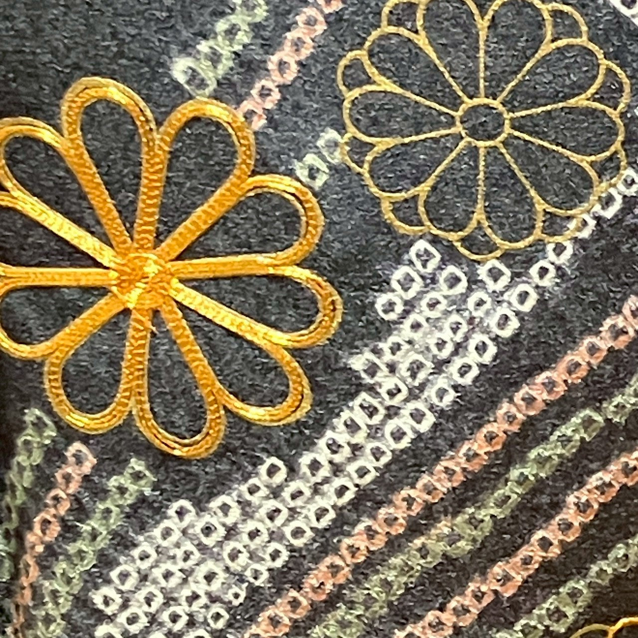 6438# Japanese Kimono Vintage Womens Silk Fabric Robe Kimono only sold Shibori