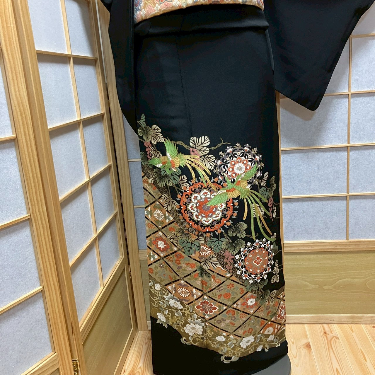 6451# Japanese Tomesode Kimono Vintage Womens Silk Fabric Robe Kimono only sold