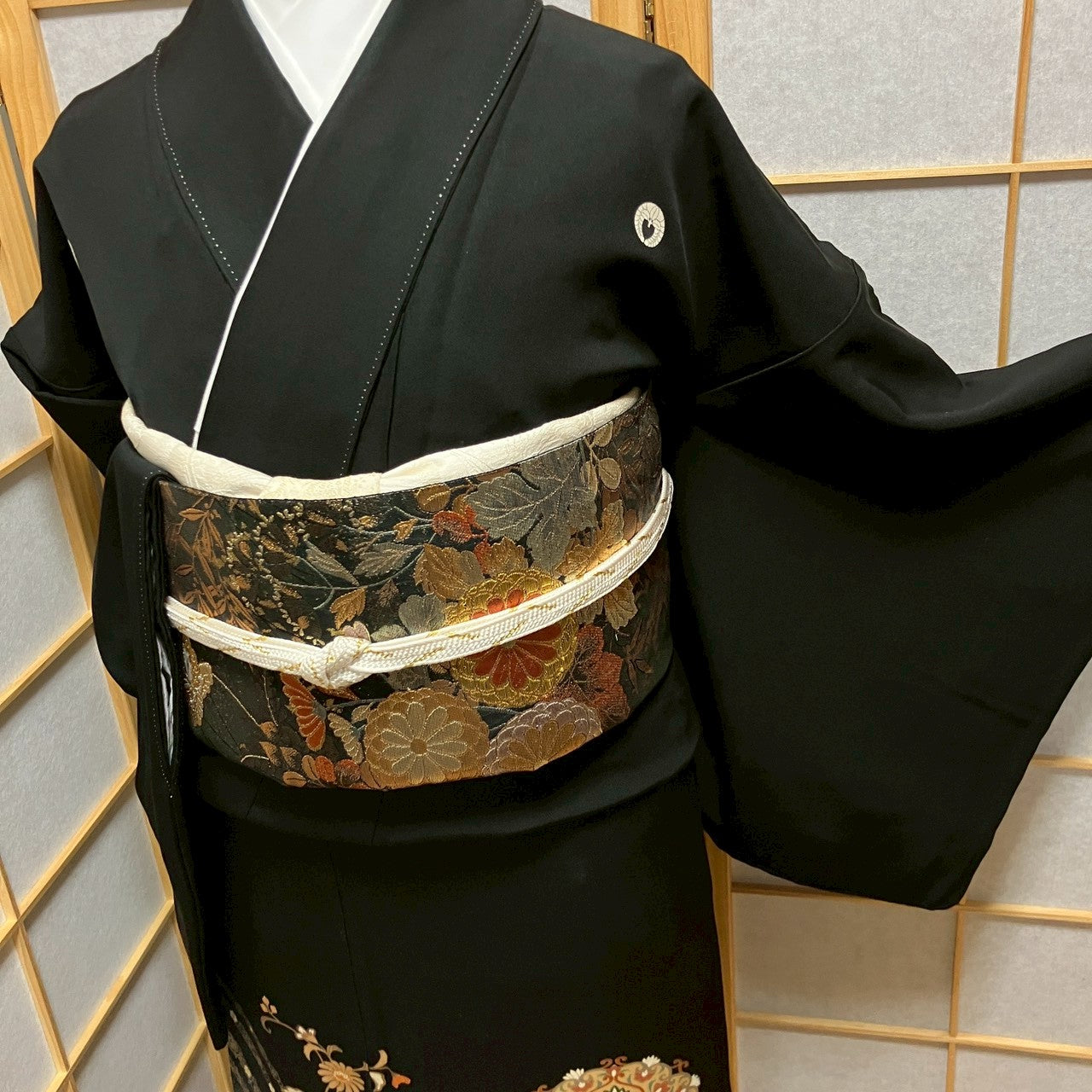 6442# Japanese Tomesode Kimono Vintage Womens Silk Fabric Robe Kimono only sold