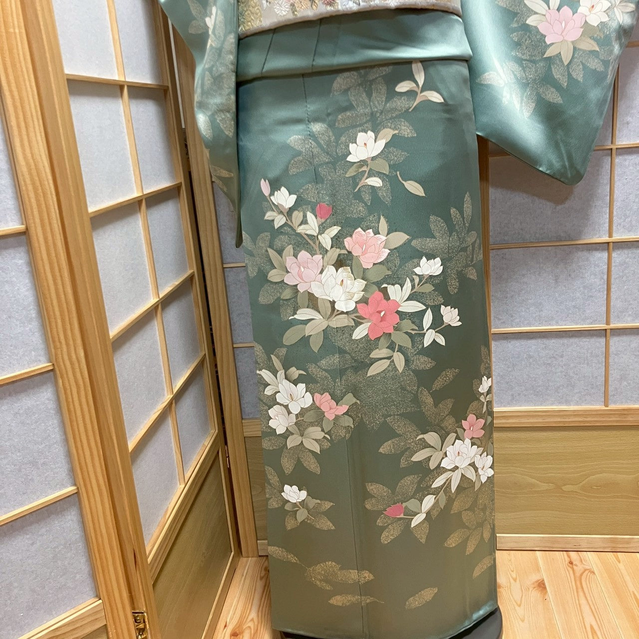 6443# Japanese Kimono Vintage Womens Silk Fabric Robe Kimono only sold