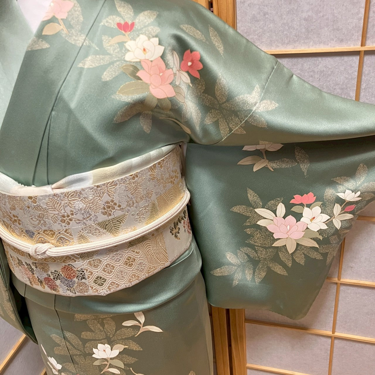 6443# Japanese Kimono Vintage Womens Silk Fabric Robe Kimono only sold
