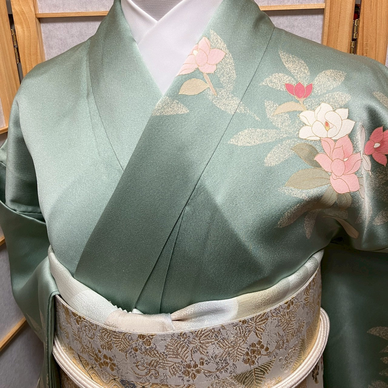 6443# Japanese Kimono Vintage Womens Silk Fabric Robe Kimono only sold