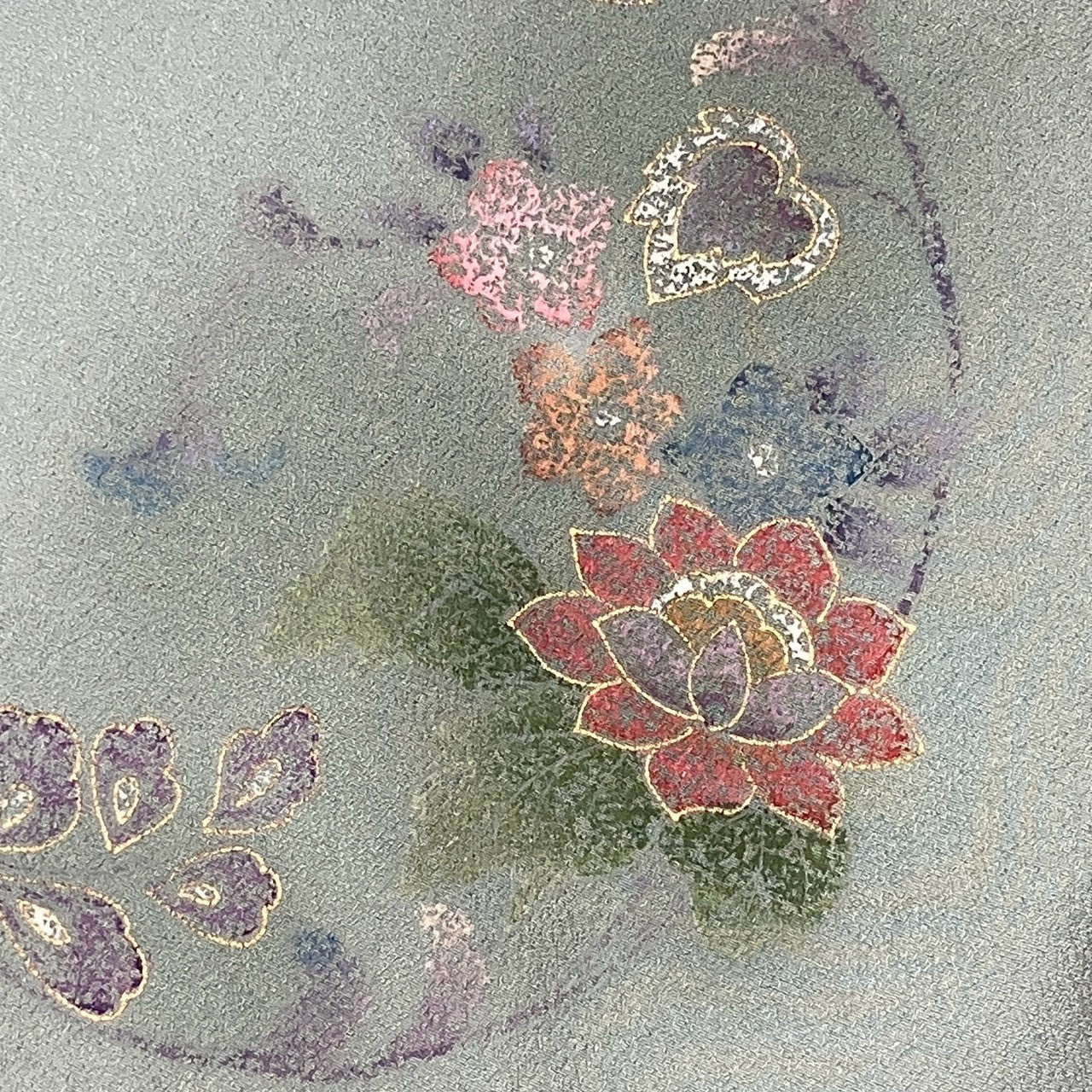 6446# Japanese Kimono Vintage Womens Silk Fabric Robe Kimono only sold