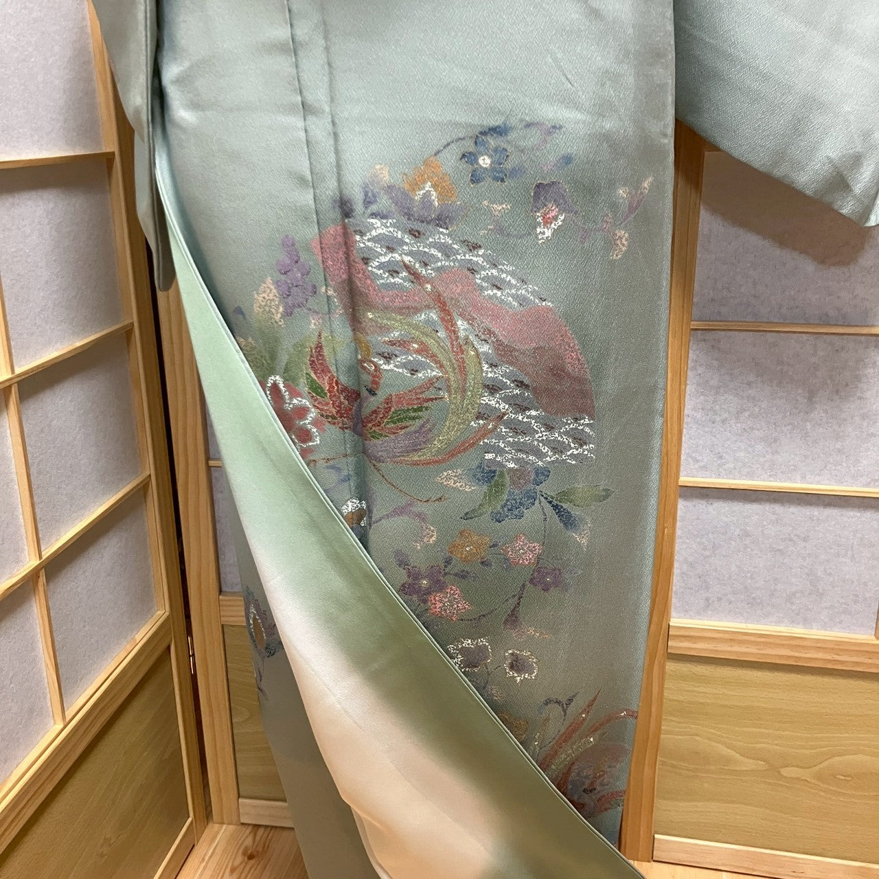 6446# Japanese Kimono Vintage Womens Silk Fabric Robe Kimono only sold