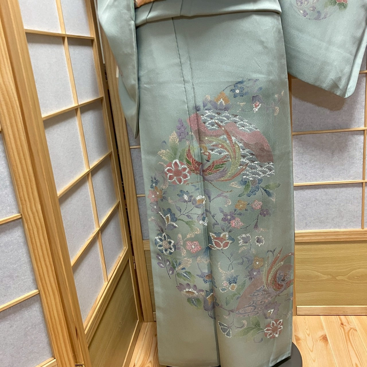 6446# Japanese Kimono Vintage Womens Silk Fabric Robe Kimono only sold