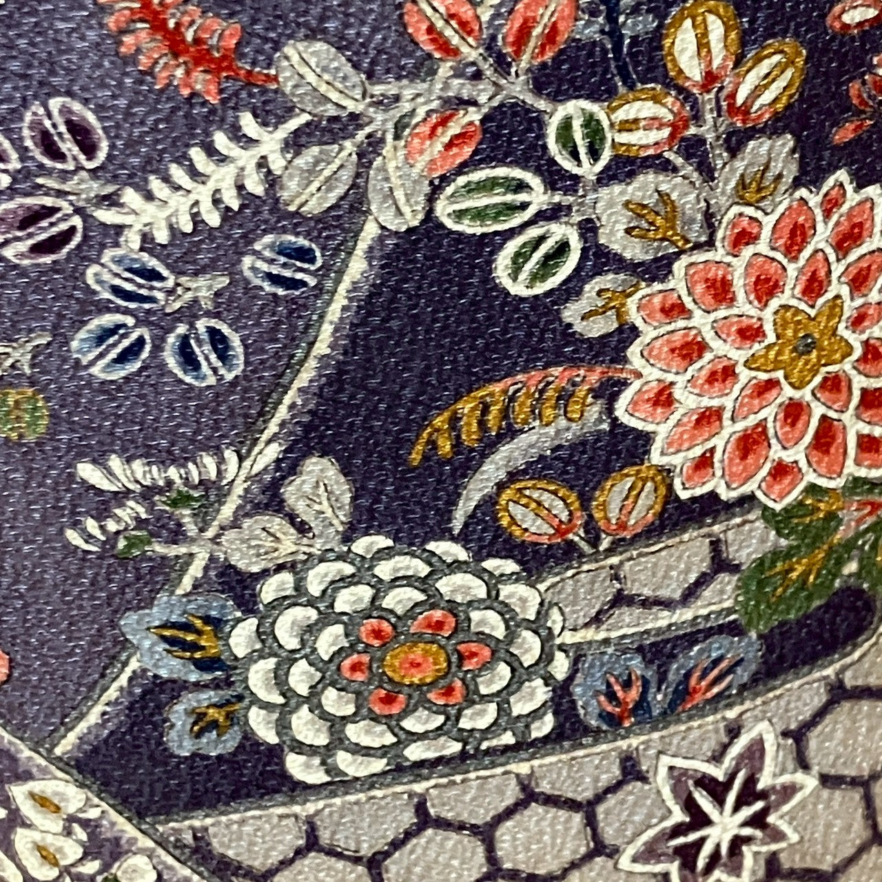 6441# Japanese Kimono Vintage Womens Silk Fabric Robe Kimono only sold Navy blue