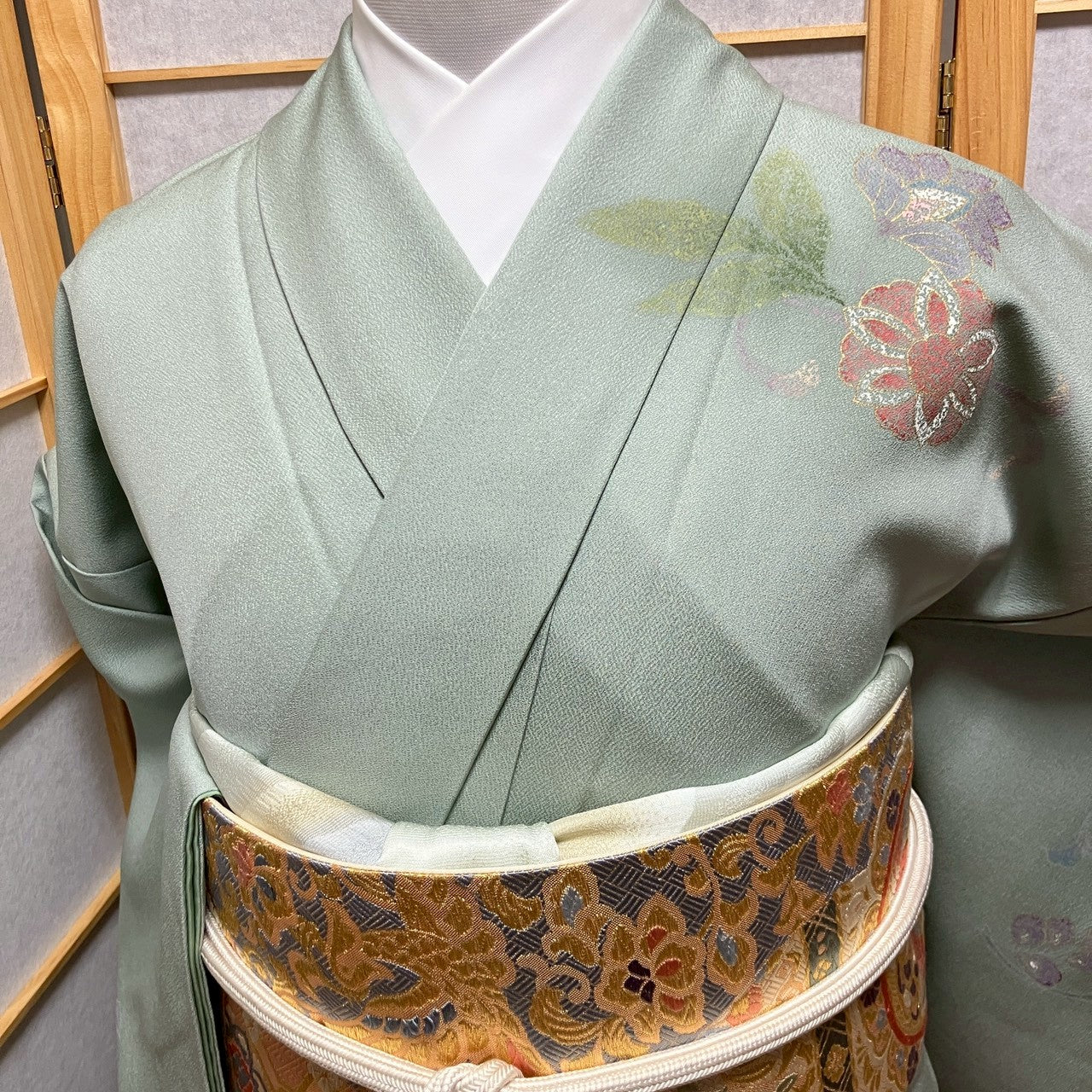 6446# Japanese Kimono Vintage Womens Silk Fabric Robe Kimono only sold