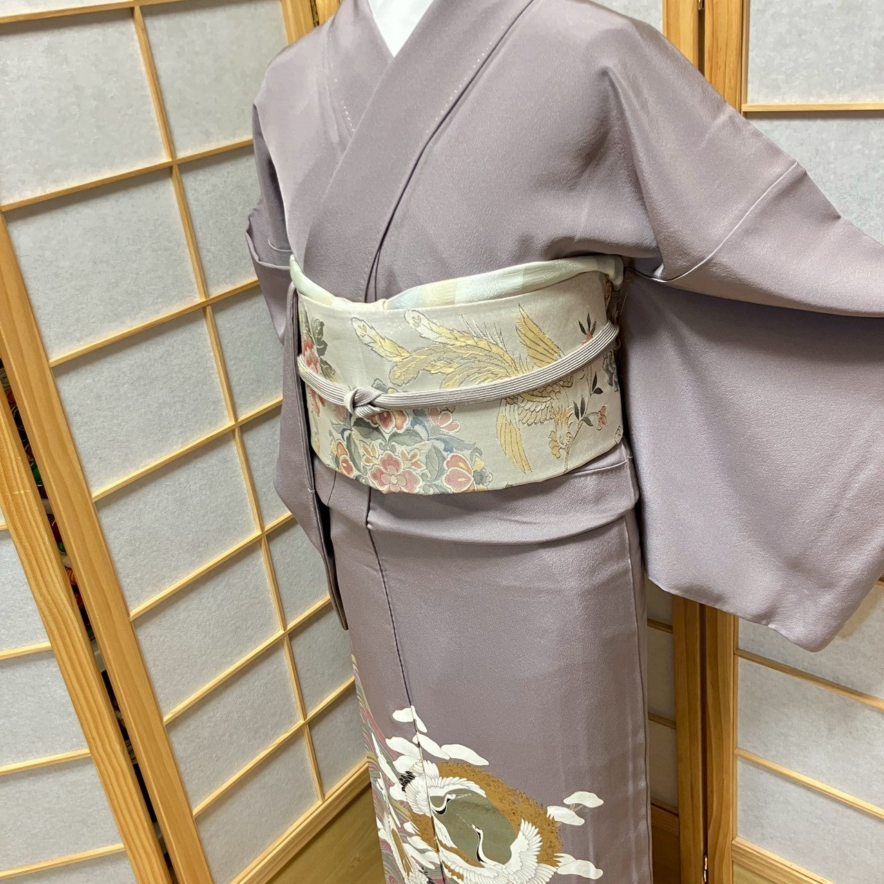 6447# Japanese Tomesode Kimono Vintage Womens Silk Fabric Robe Kimono only sold