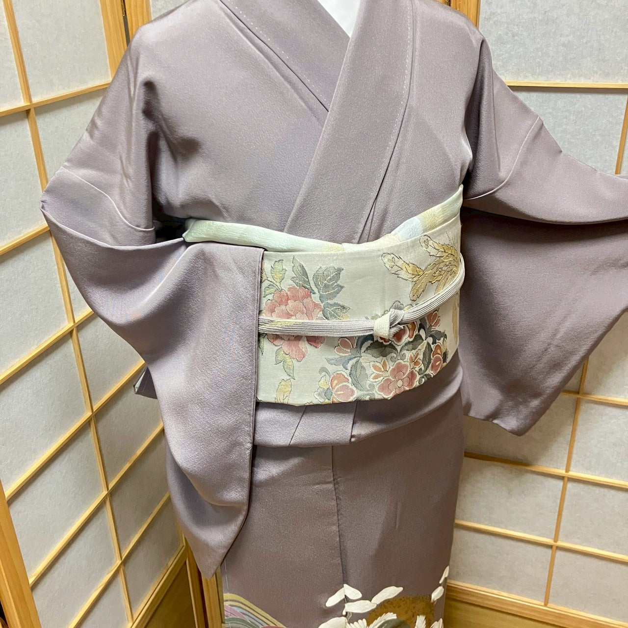 6447# Japanese Tomesode Kimono Vintage Womens Silk Fabric Robe Kimono only sold