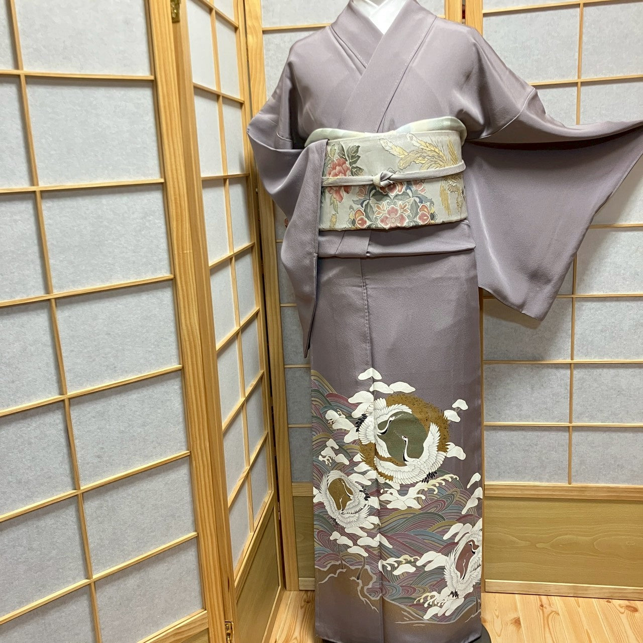 6447# Japanese Tomesode Kimono Vintage Womens Silk Fabric Robe Kimono only sold