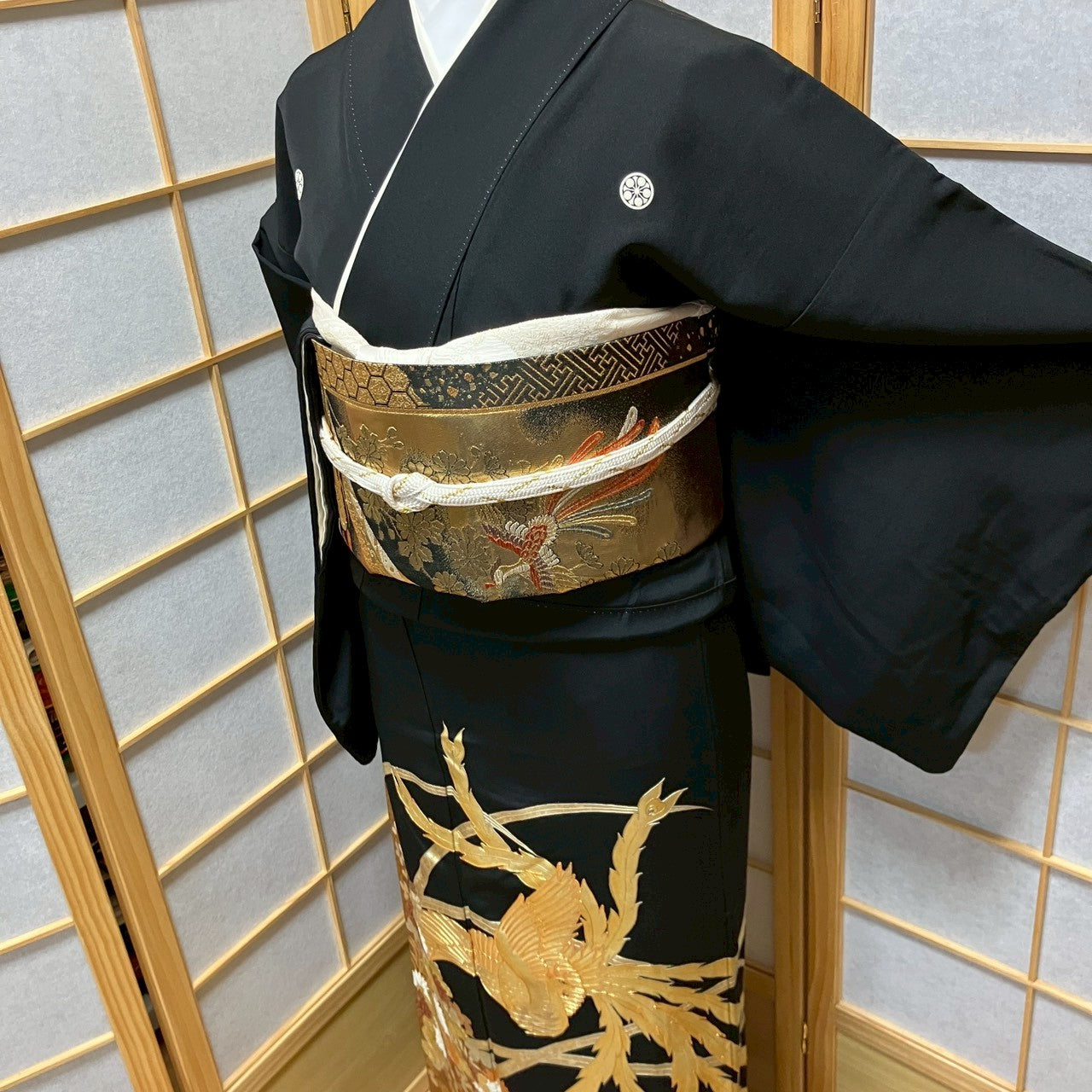 6448# Japanese Tomesode Kimono Vintage Womens Silk Fabric Robe Kimono only sold