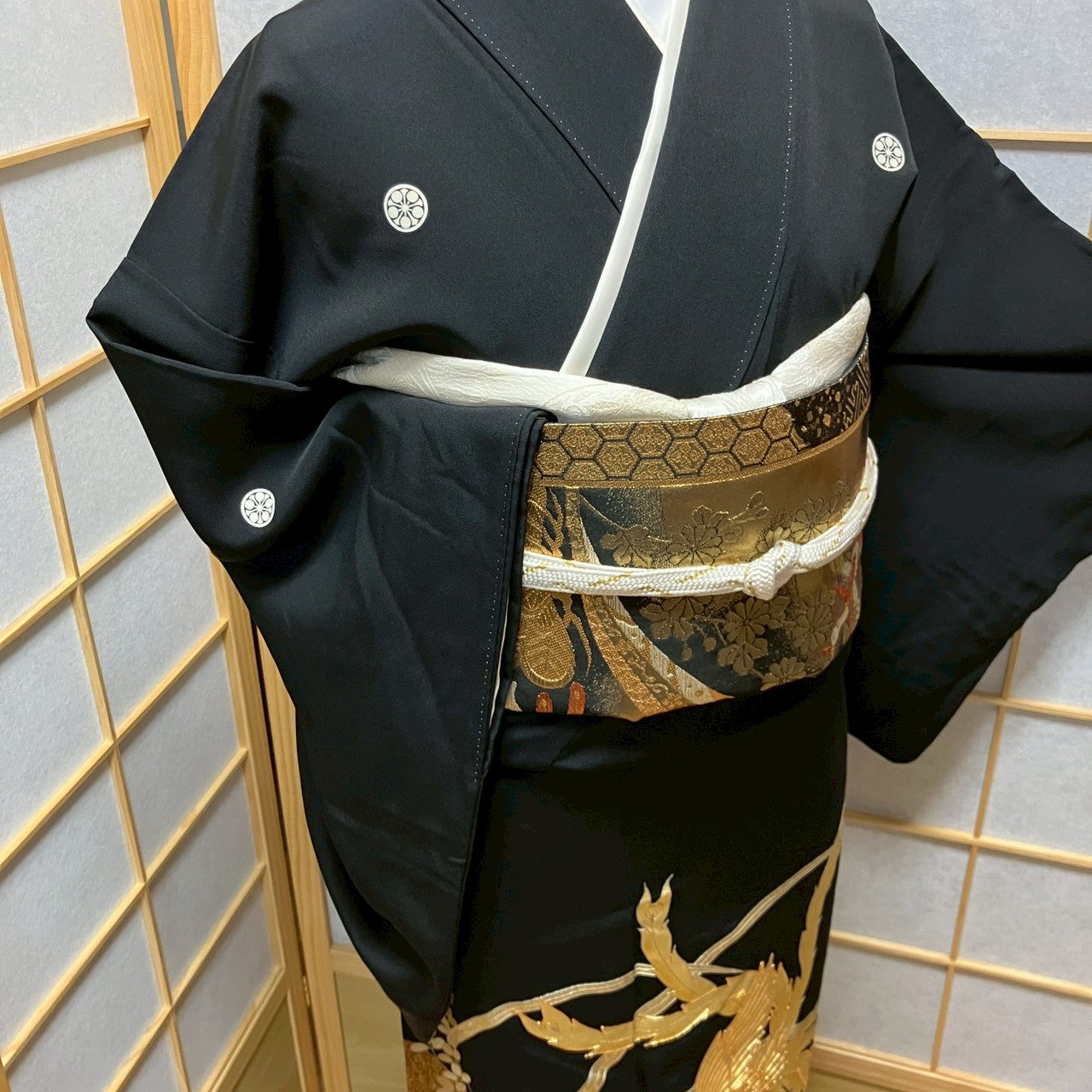 6448# Japanese Tomesode Kimono Vintage Womens Silk Fabric Robe Kimono only sold