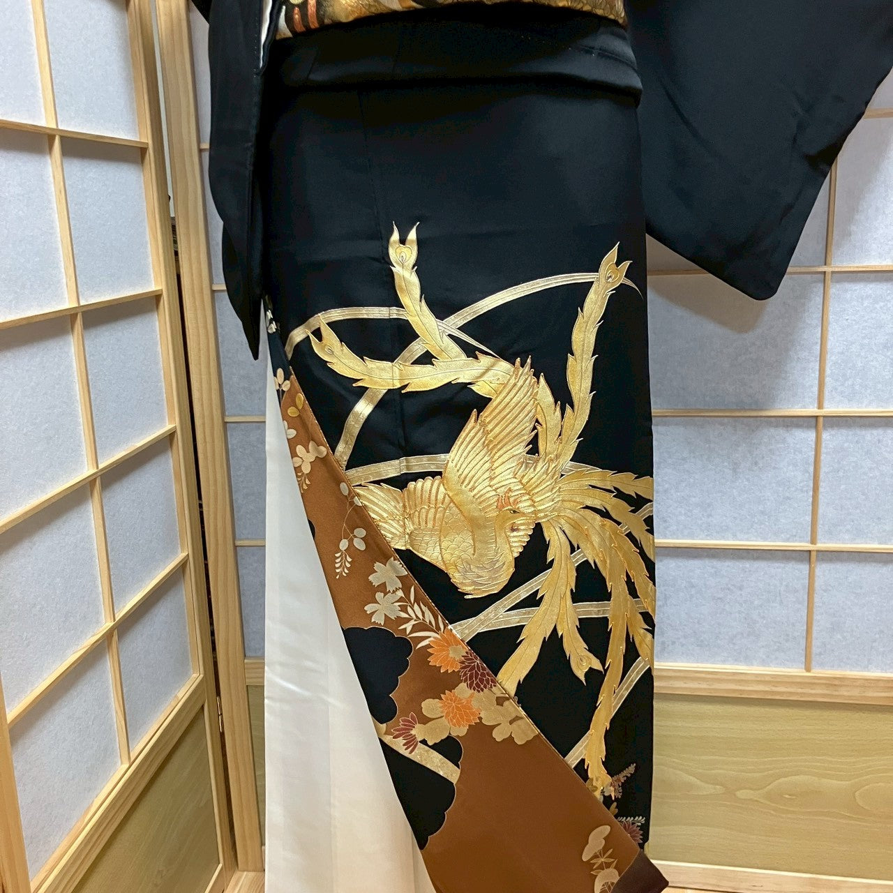 6448# Japanese Tomesode Kimono Vintage Womens Silk Fabric Robe Kimono only sold