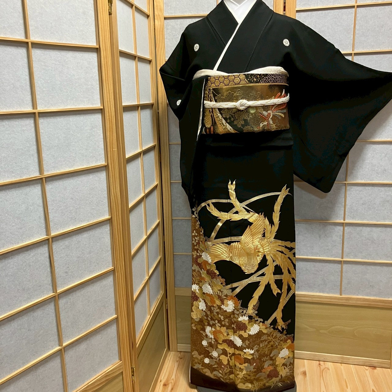 6448# Japanese Tomesode Kimono Vintage Womens Silk Fabric Robe Kimono only sold