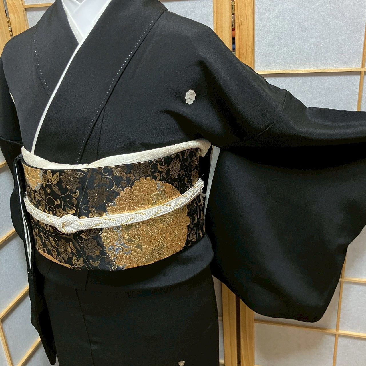 6450# Japanese Tomesode Kimono Vintage Womens Silk Fabric Robe Kimono only sold