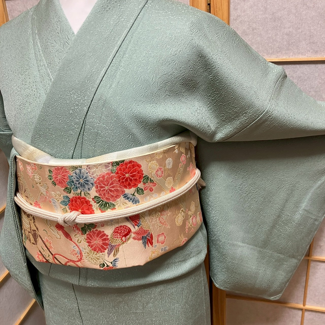 6476# Japanese Kimono Vintage Womens Silk Fabric Robe Kimono only sold