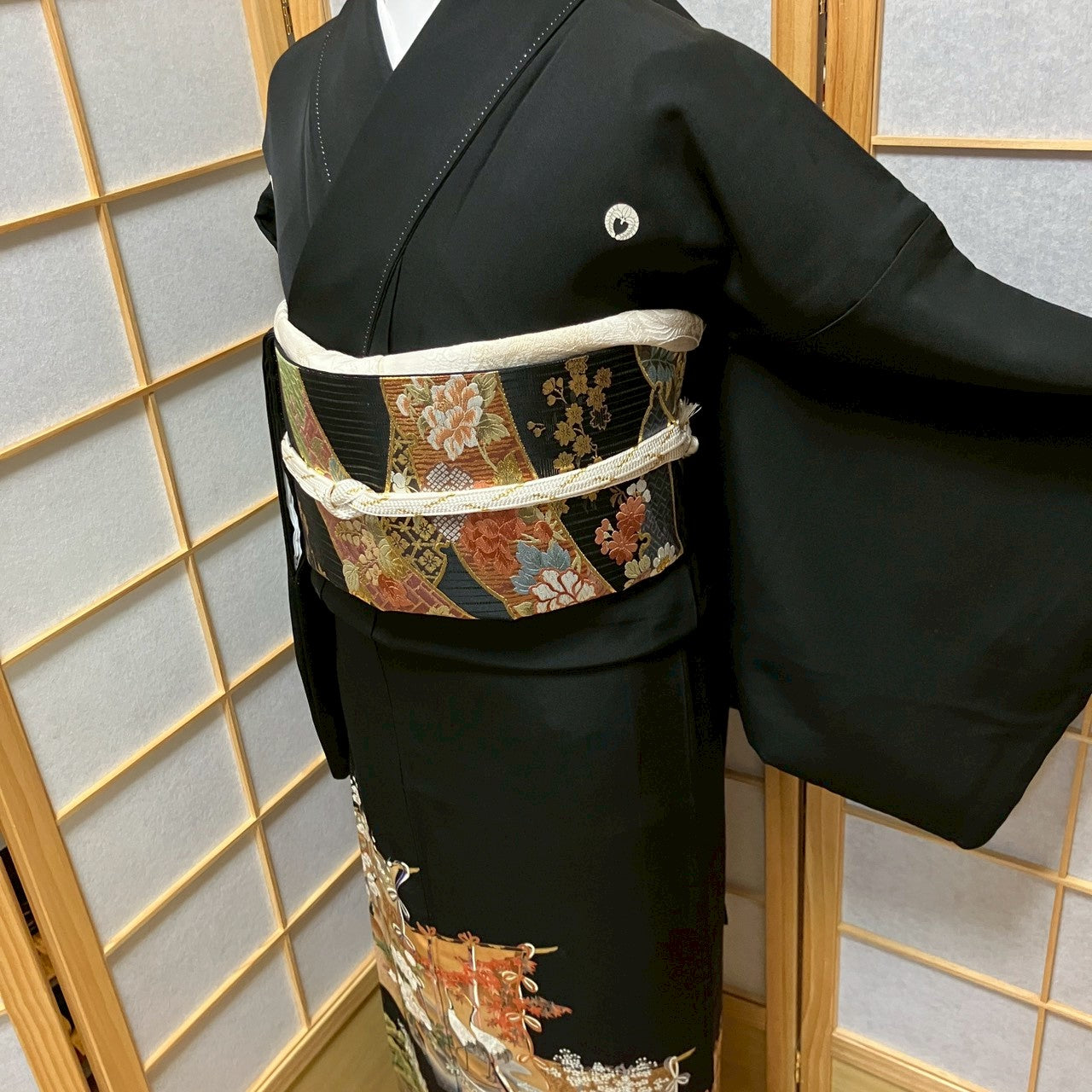 6477# Japanese Tomesode Kimono Vintage Womens Silk Fabric Robe Kimono only sold