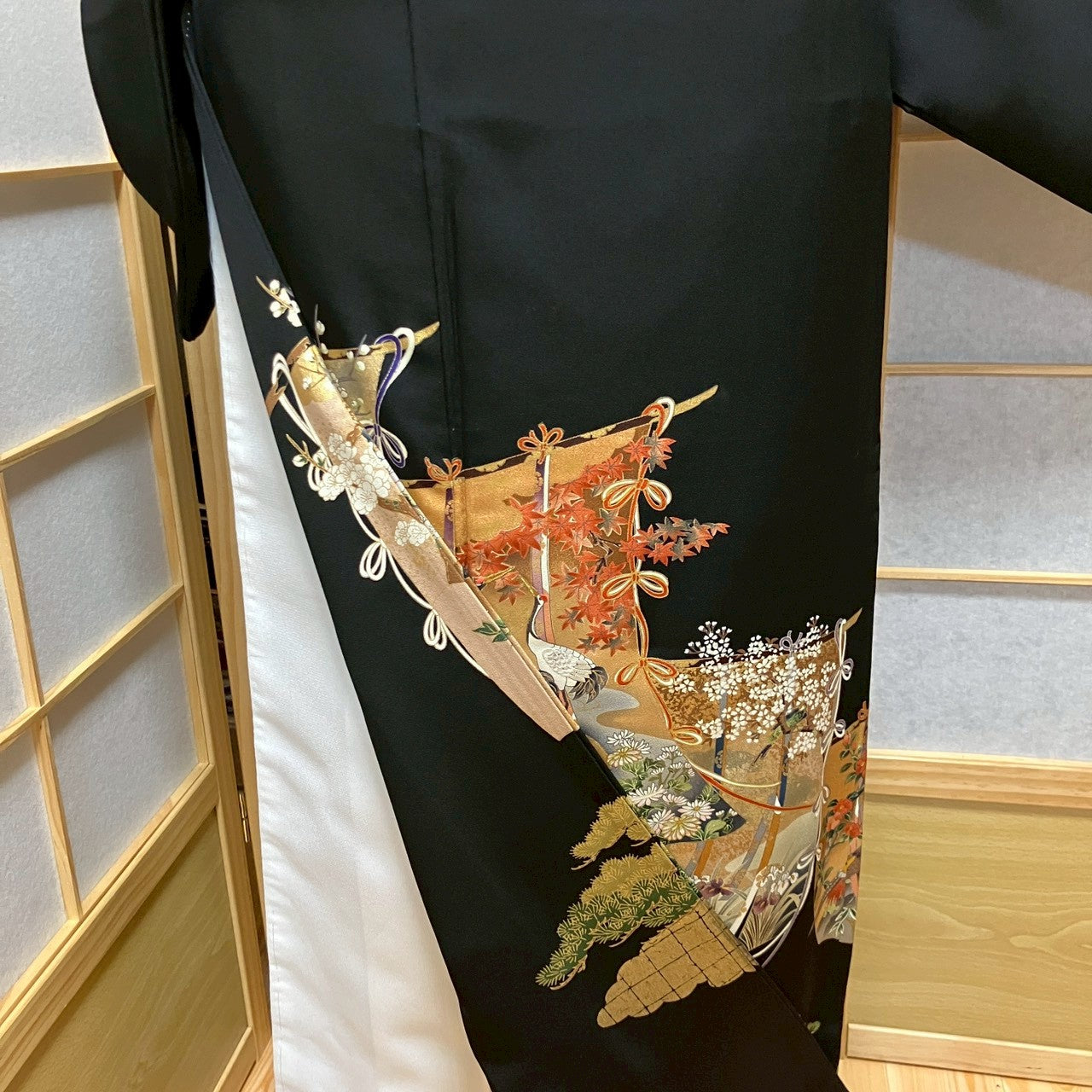 6477# Japanese Tomesode Kimono Vintage Womens Silk Fabric Robe Kimono only sold
