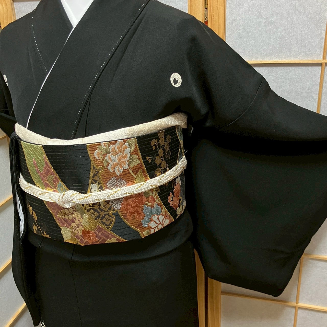6477# Japanese Tomesode Kimono Vintage Womens Silk Fabric Robe Kimono only sold