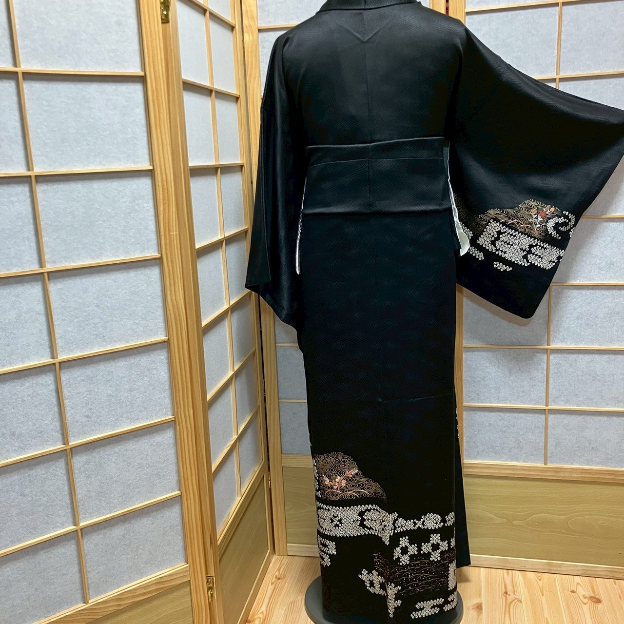 6453# Japanese Kimono Vintage Womens Silk Fabric Robe Kimono only sold Shibori