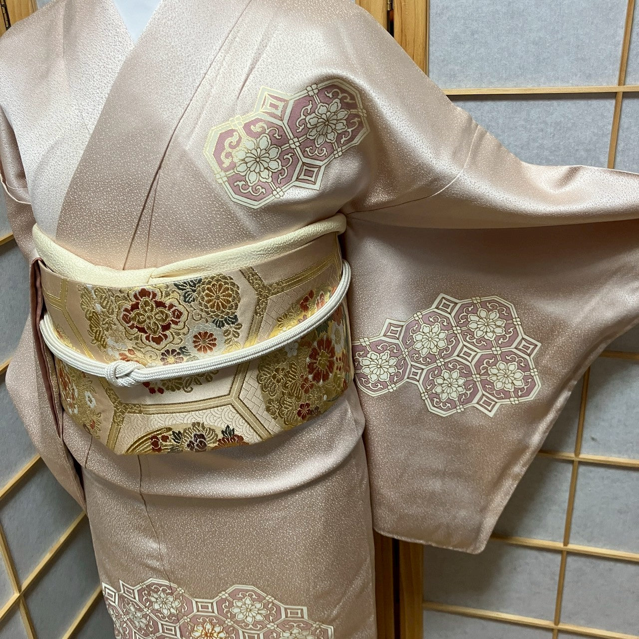 6480# Japanese Kimono Vintage Womens Silk Fabric Robe Kimono only sold