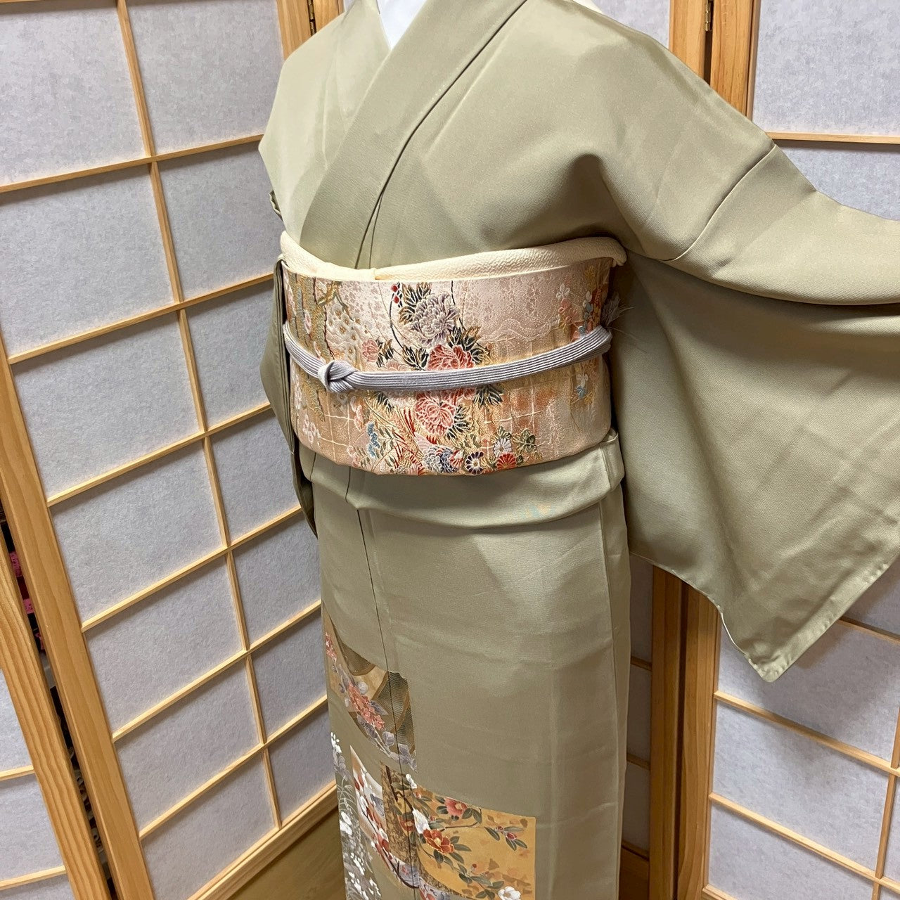 6484# Japanese Tomesode Kimono Vintage Womens Silk Fabric Robe Kimono only sold