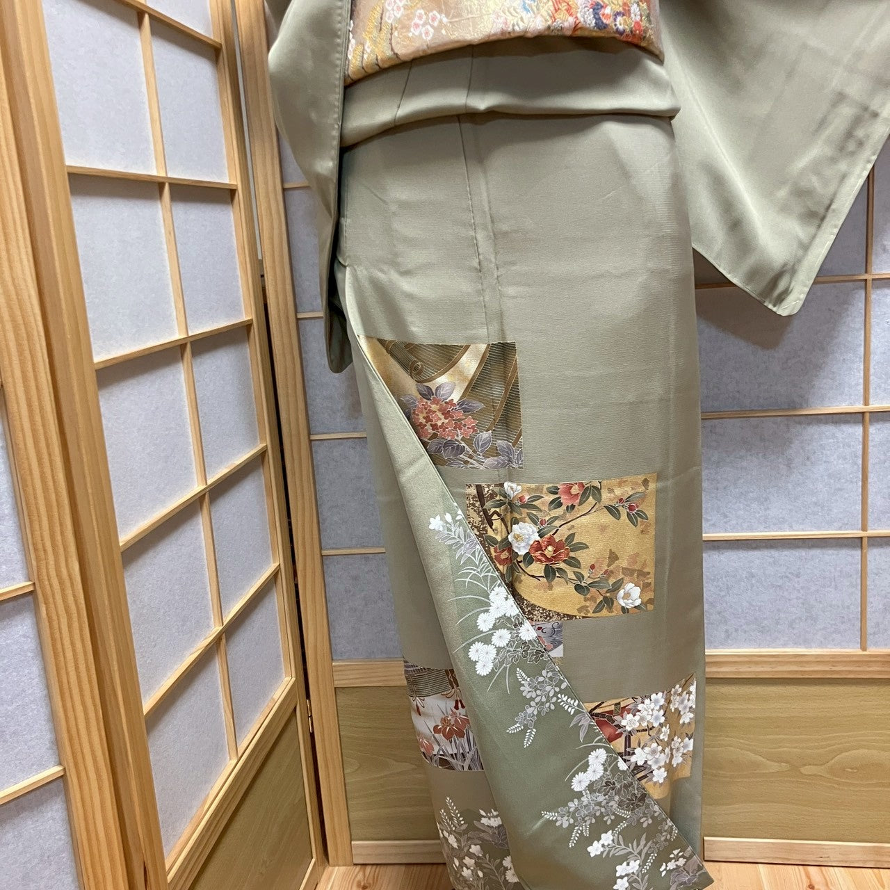 6484# Japanese Tomesode Kimono Vintage Womens Silk Fabric Robe Kimono only sold