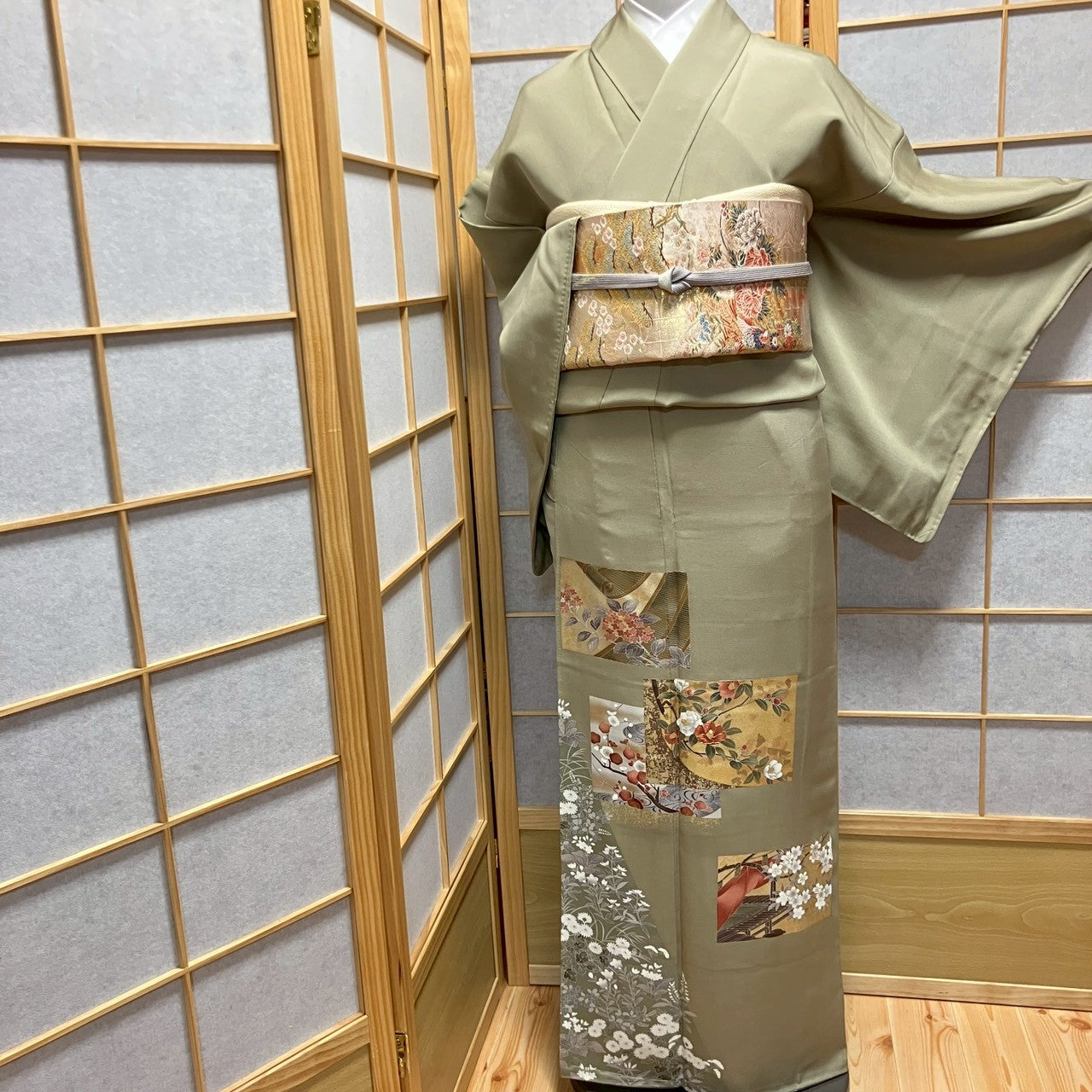 6484# Japanese Tomesode Kimono Vintage Womens Silk Fabric Robe Kimono only sold