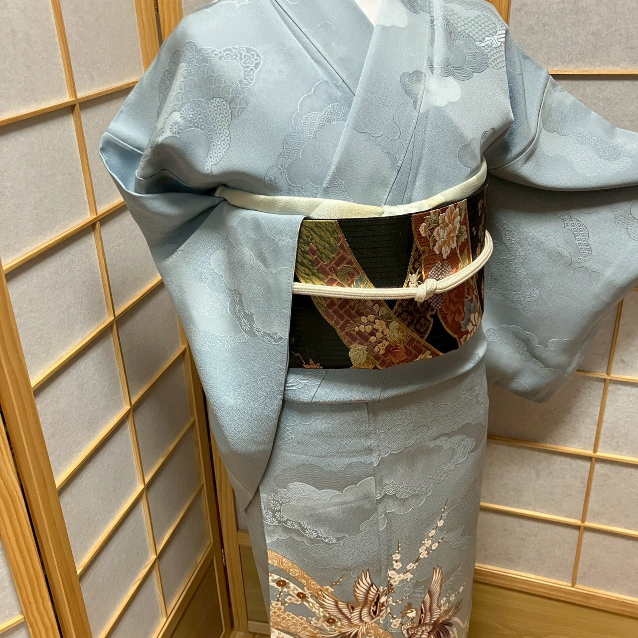 6485# Japanese Tomesode Kimono Vintage Womens Silk Fabric Robe Kimono only sold