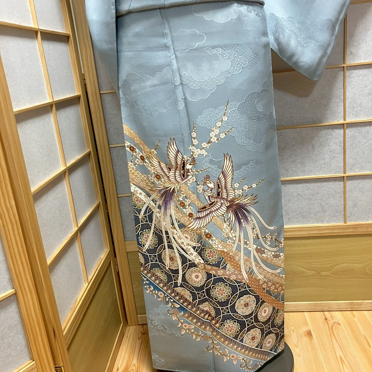 6485# Japanese Tomesode Kimono Vintage Womens Silk Fabric Robe Kimono only sold