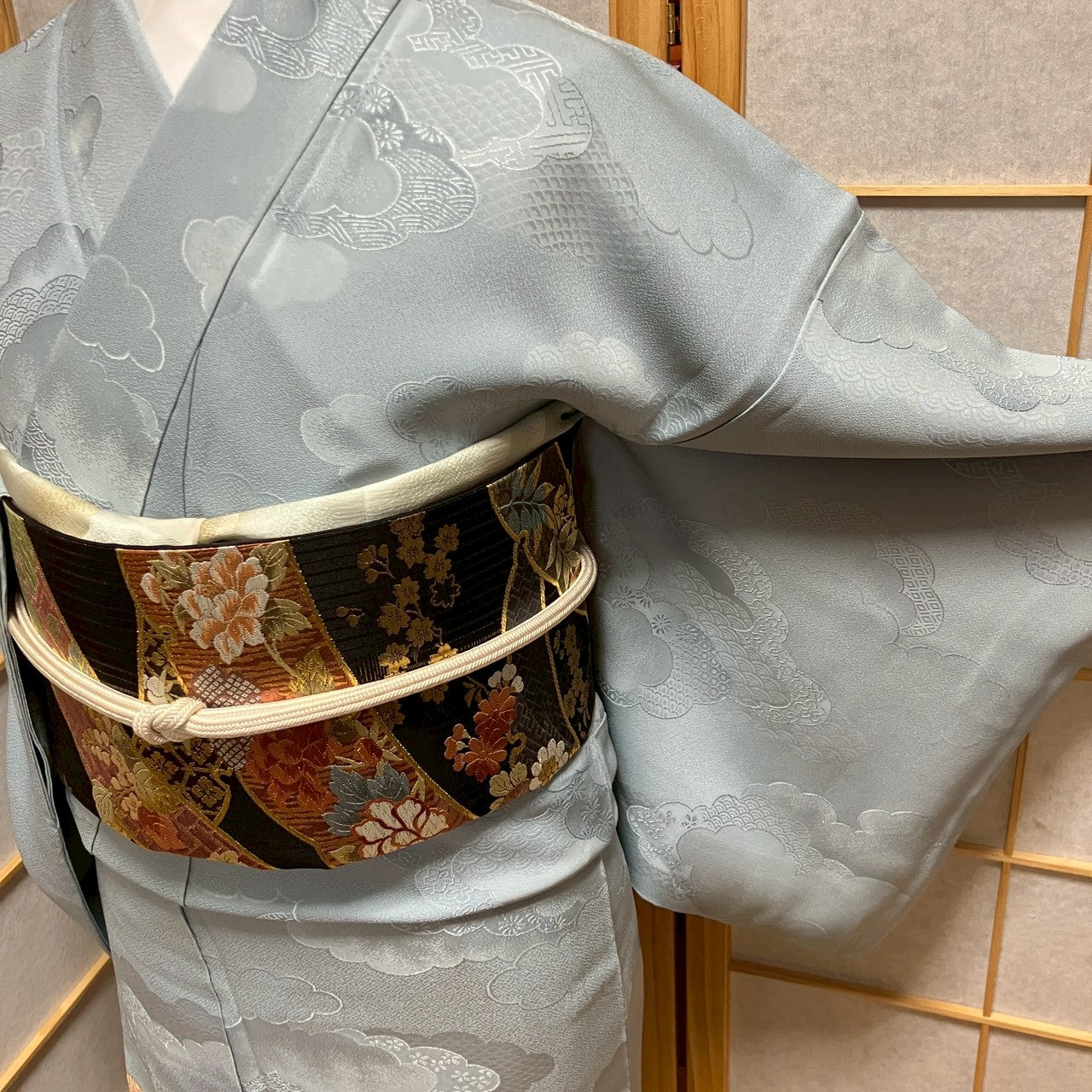 6485# Japanese Tomesode Kimono Vintage Womens Silk Fabric Robe Kimono only sold