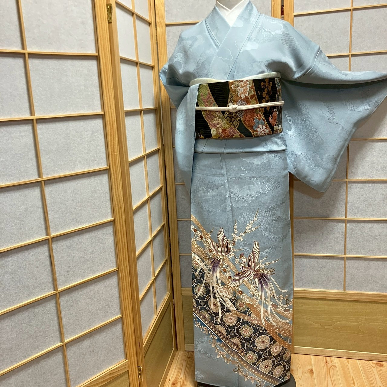 6485# Japanese Tomesode Kimono Vintage Womens Silk Fabric Robe Kimono only sold