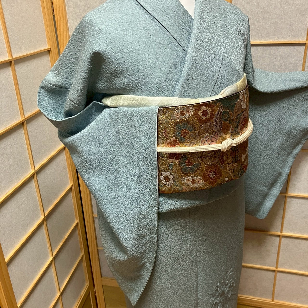 6454# Japanese Kimono Vintage Womens Silk Fabric Robe Kimono only sold Embroidery