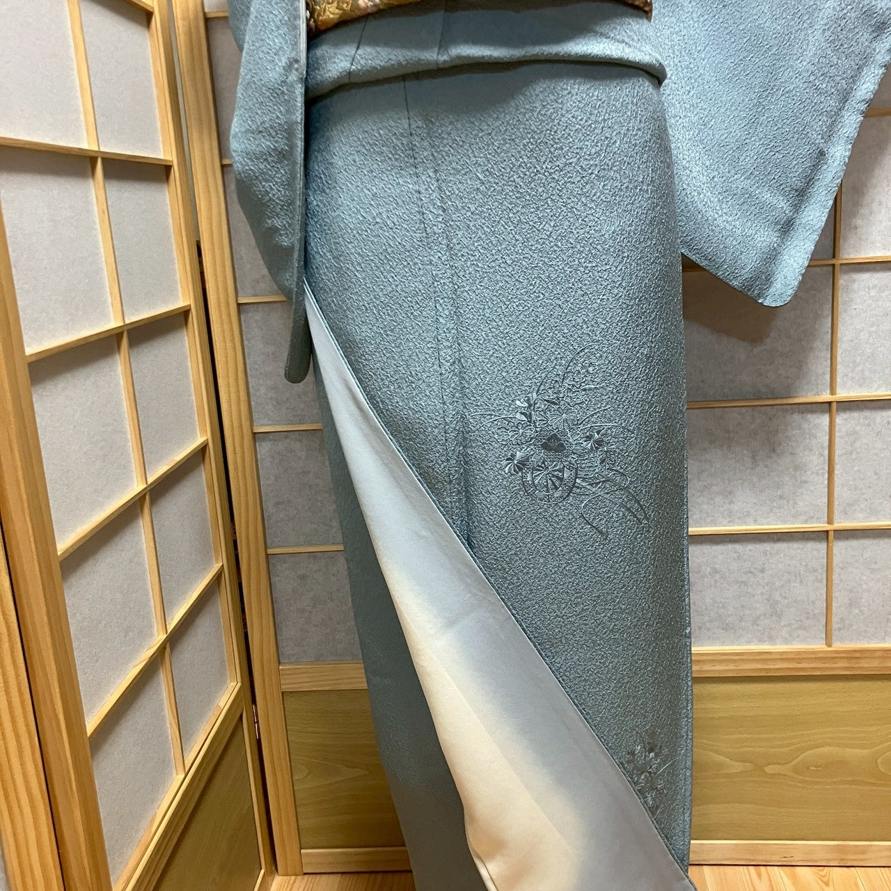 6454# Japanese Kimono Vintage Womens Silk Fabric Robe Kimono only sold Embroidery
