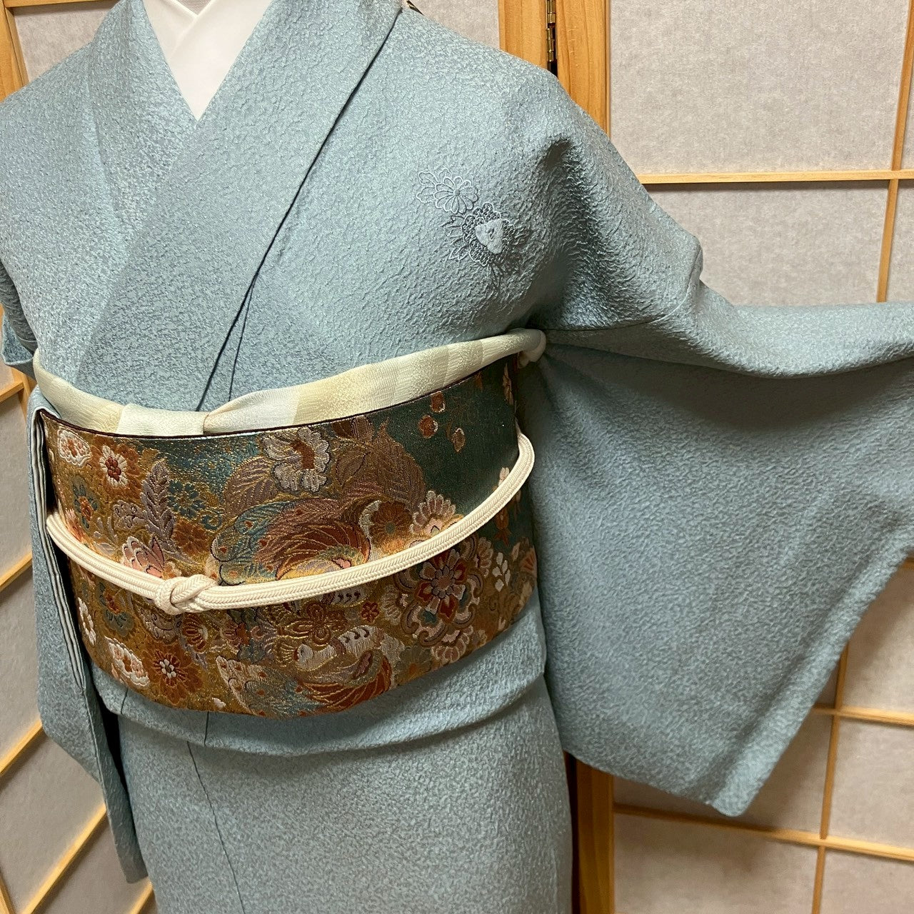 6454# Japanese Kimono Vintage Womens Silk Fabric Robe Kimono only sold Embroidery