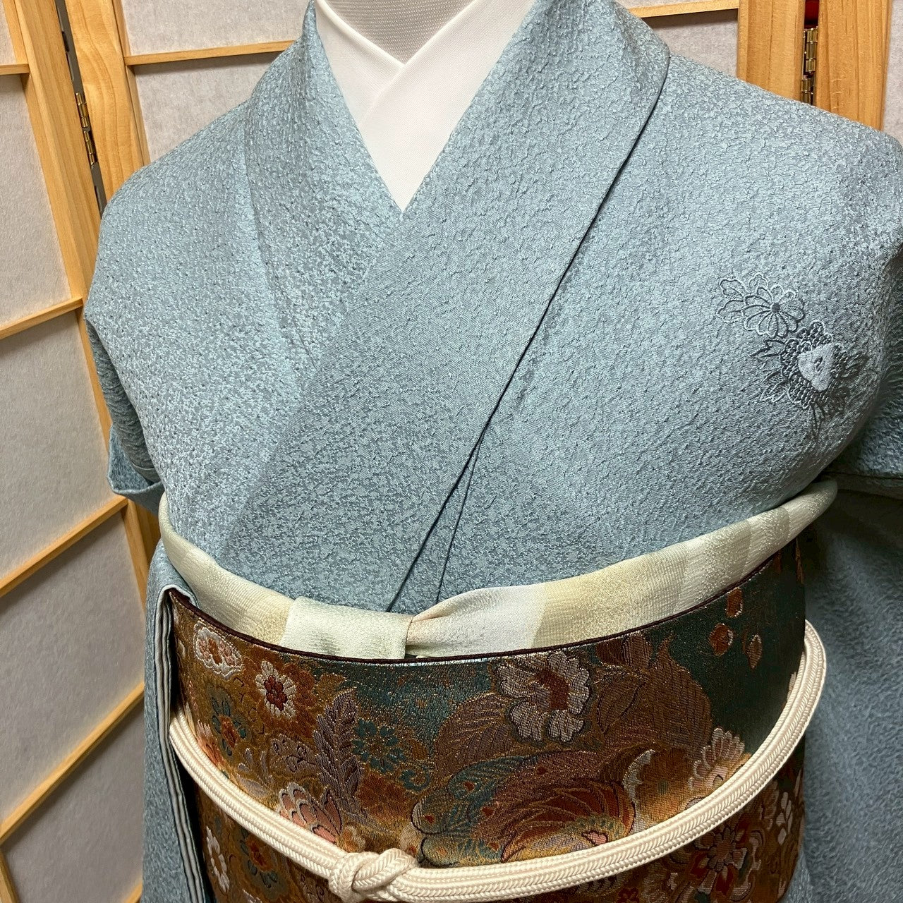 6454# Japanese Kimono Vintage Womens Silk Fabric Robe Kimono only sold Embroidery