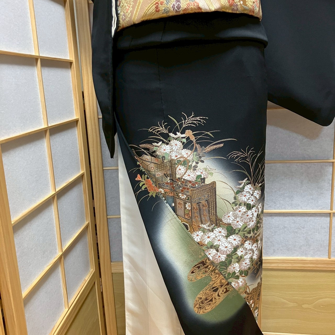 6456# Japanese Tomesode Kimono Vintage Womens Silk Fabric Robe Kimono only sold