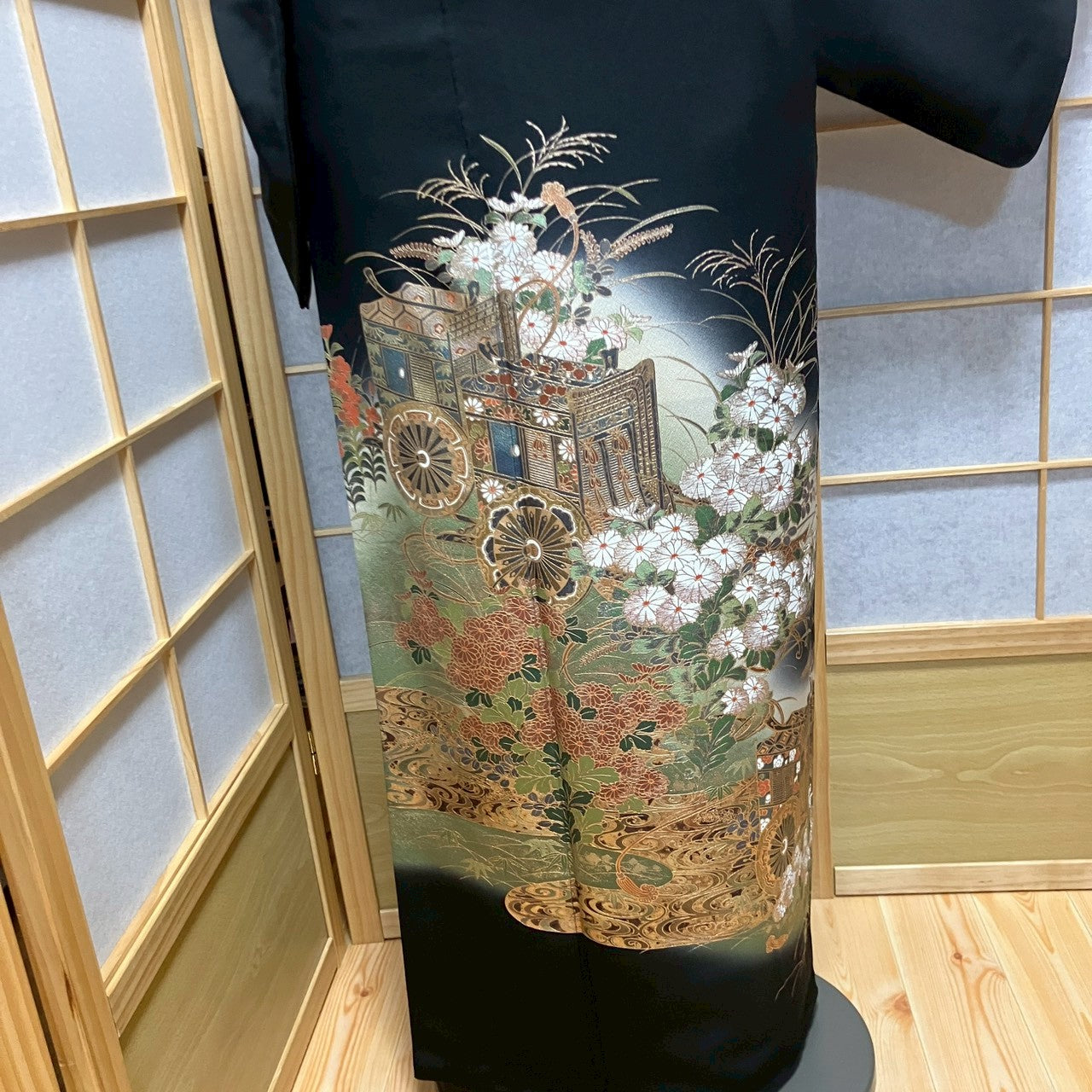 6456# Japanese Tomesode Kimono Vintage Womens Silk Fabric Robe Kimono only sold