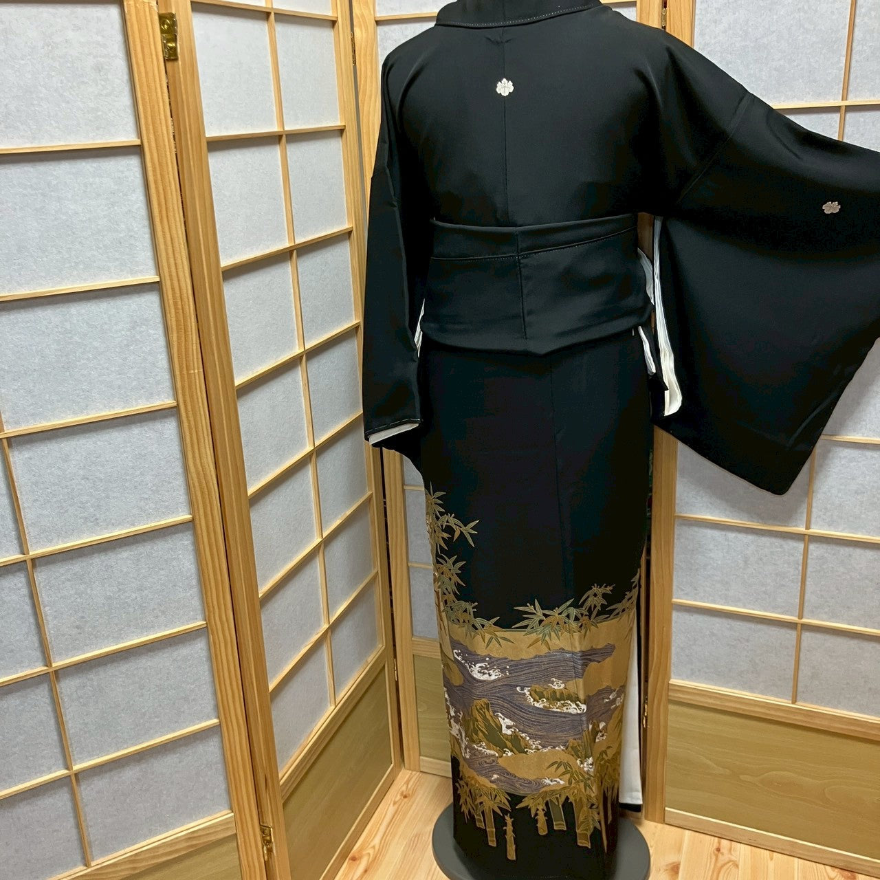 6457# Japanese Tomesode Kimono Vintage Womens Silk Fabric Robe Kimono only sold