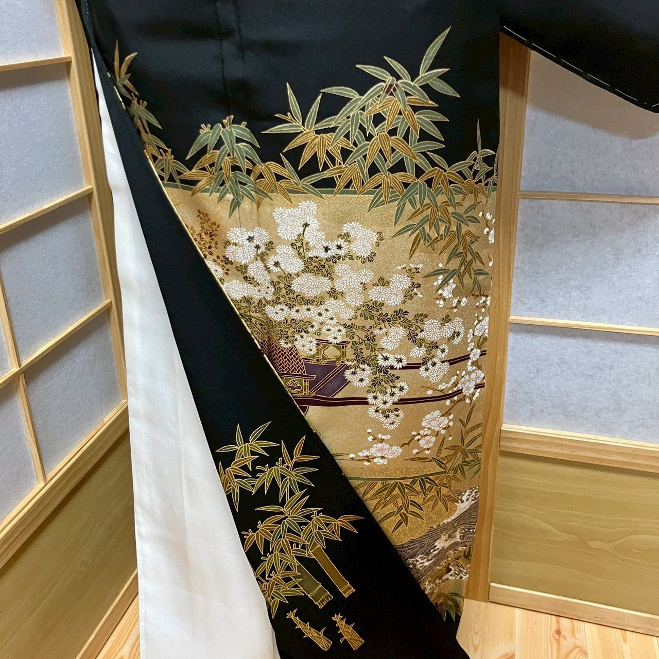 6457# Japanese Tomesode Kimono Vintage Womens Silk Fabric Robe Kimono only sold