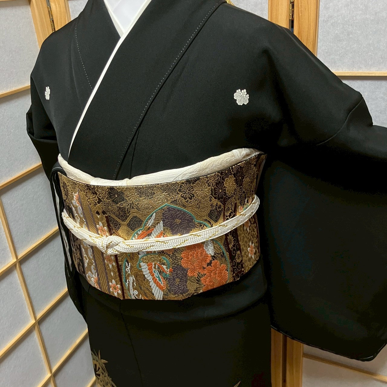 6457# Japanese Tomesode Kimono Vintage Womens Silk Fabric Robe Kimono only sold