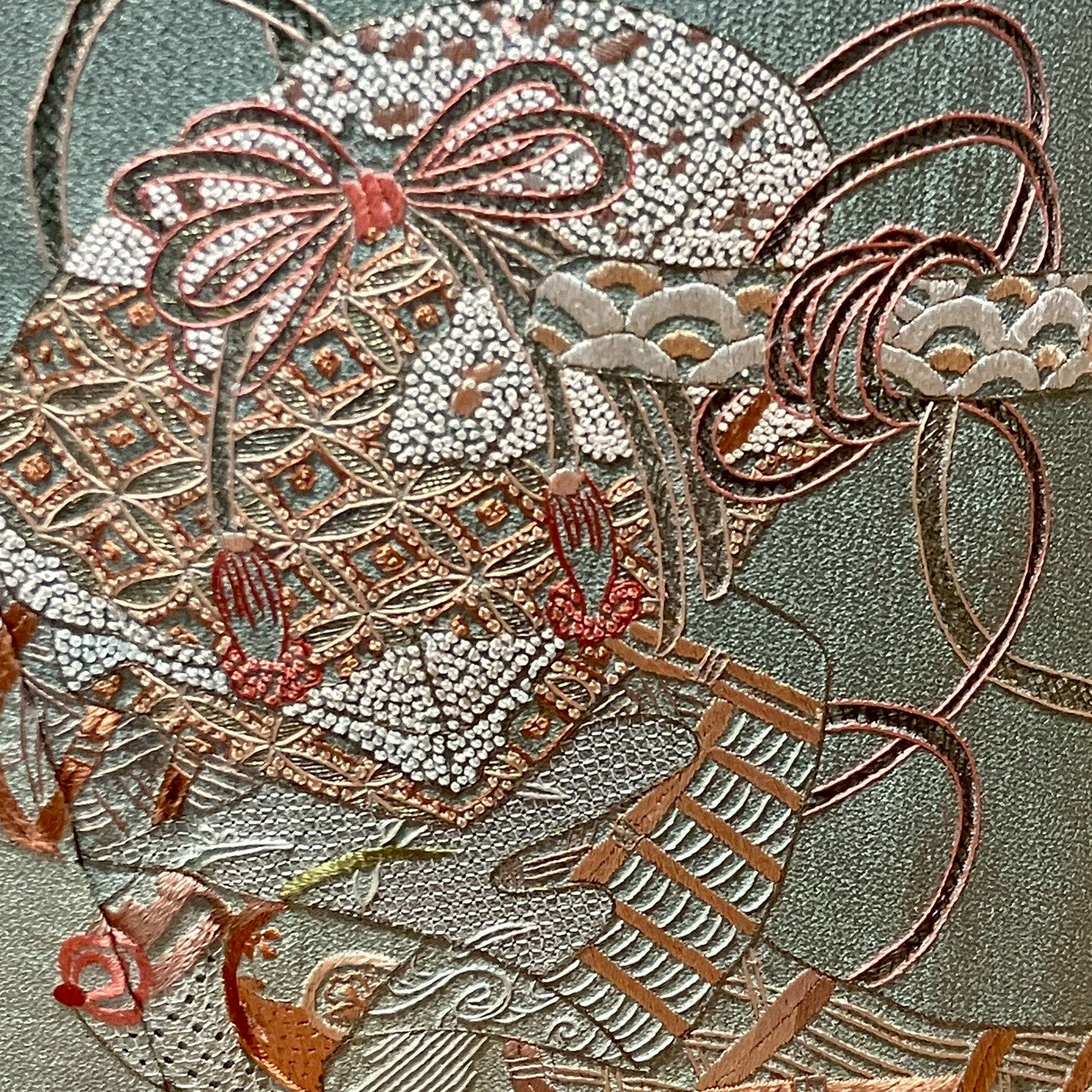 6458# Japanese Kimono Vintage Womens Silk Fabric Robe Kimono only sold Embroidery